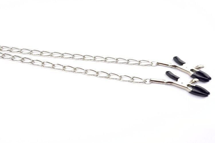 PU Leather BDSM Collar and Nipple Clamps Set